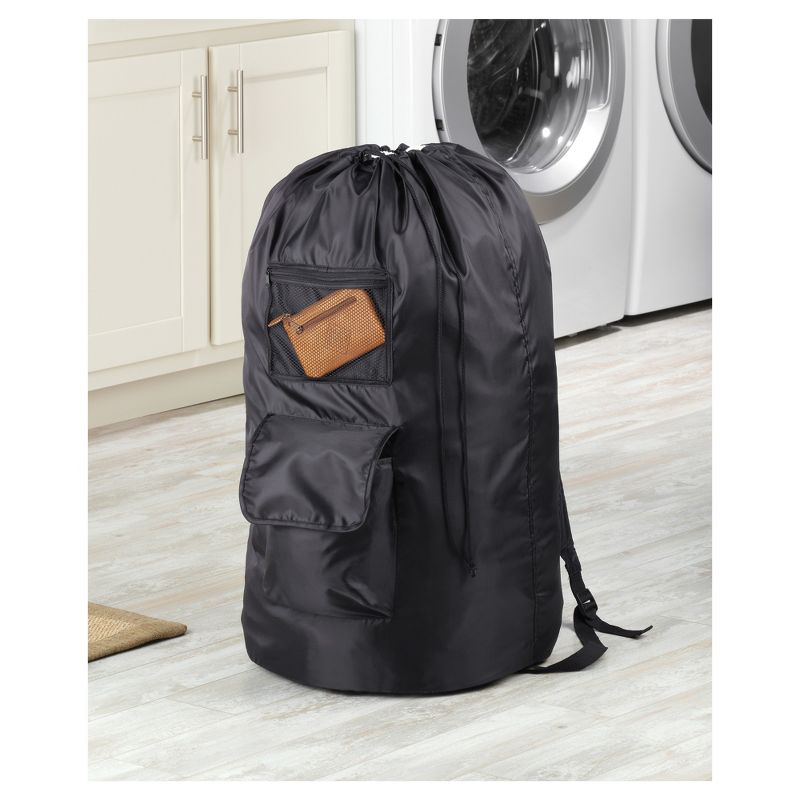 dbest products Laundry Bag Clothes Hamper Basket Wagon Cart Trolley Dolly with Handle, Wheels, and Removable Liner, Grey