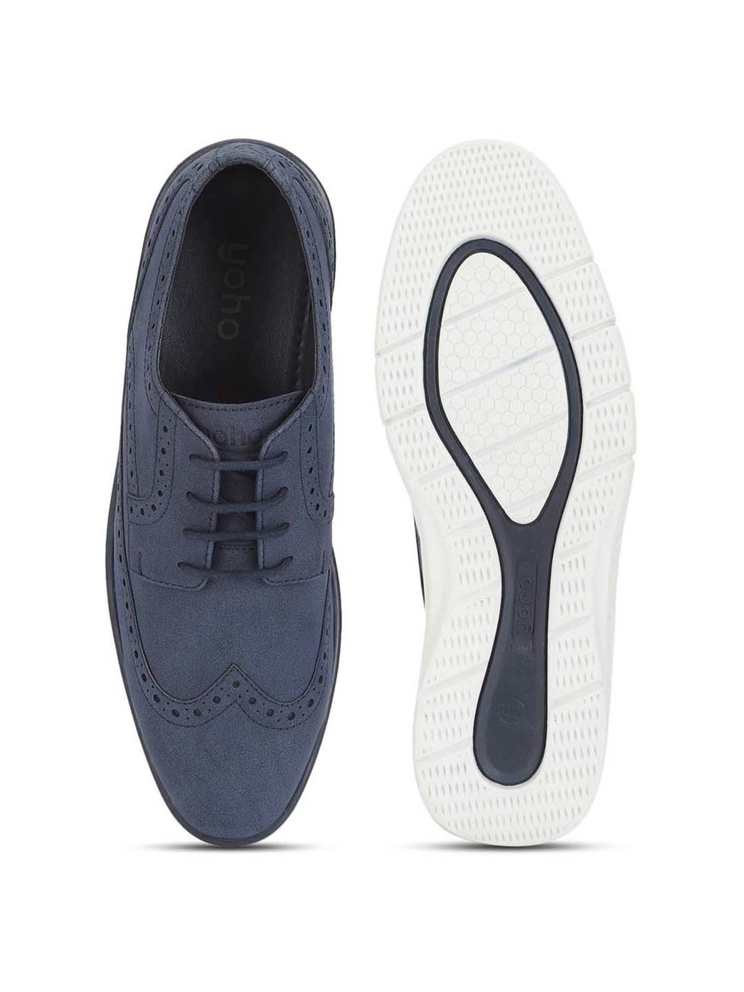 Yoho Men's Navy Brogue Shoes