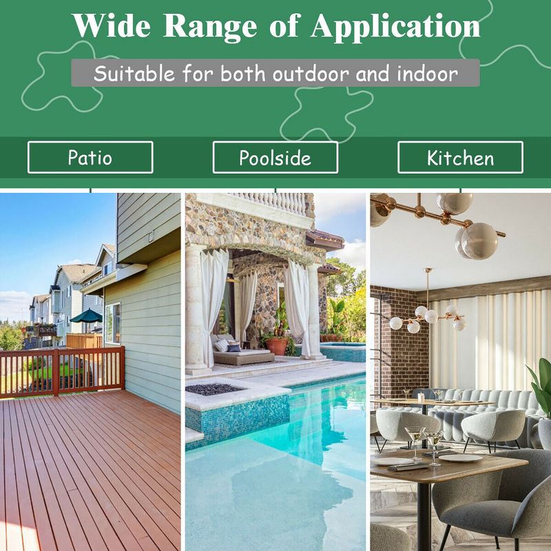 Costway 5PCS Patio Rattan Dining Set  Table w/Glass Top Garden Furniture