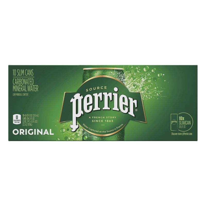 Perrier Carbonated Mineral Water - 10pk/8.45 fl oz Slim Cans