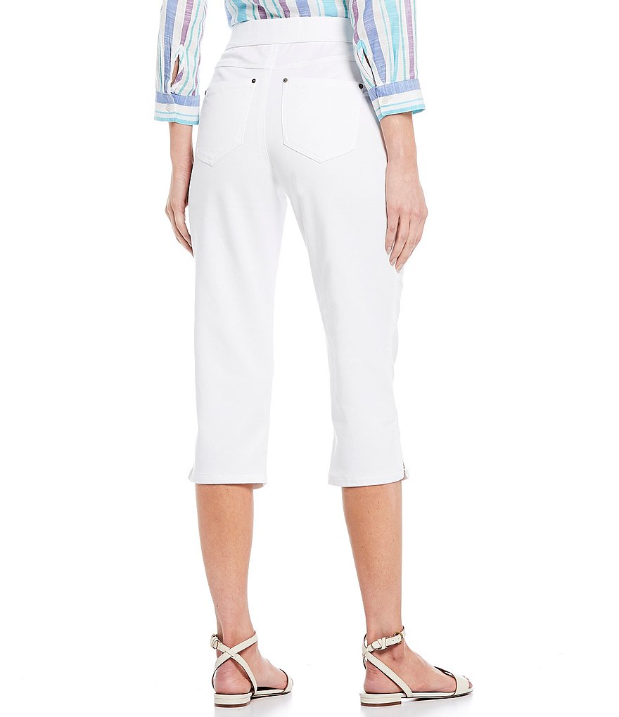 Ruby Rd. Petite Size Double Face Stretch Embellished Hem Capri Pants