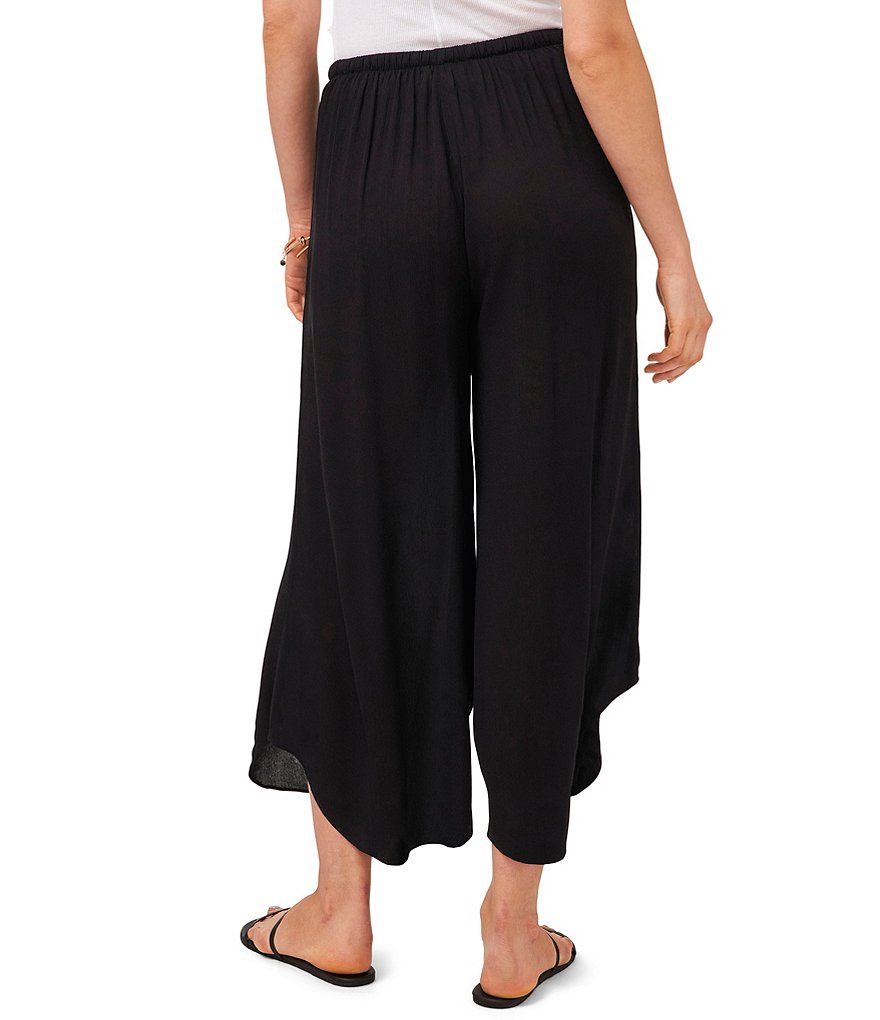 1. STATE Elastic Waist Asymmetrical Hem Cropped Wide Leg Pants