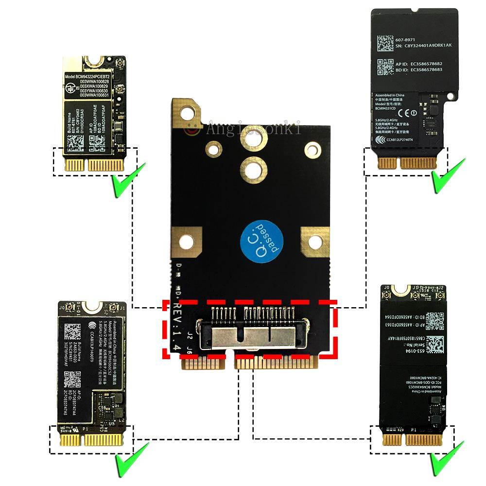 52 pin Mini PCI-E transforms Card WIFI Adapter for BCM94360CD/BCM94331CD/BCM94360CS2/ BCM94360CSAX Laptop Network