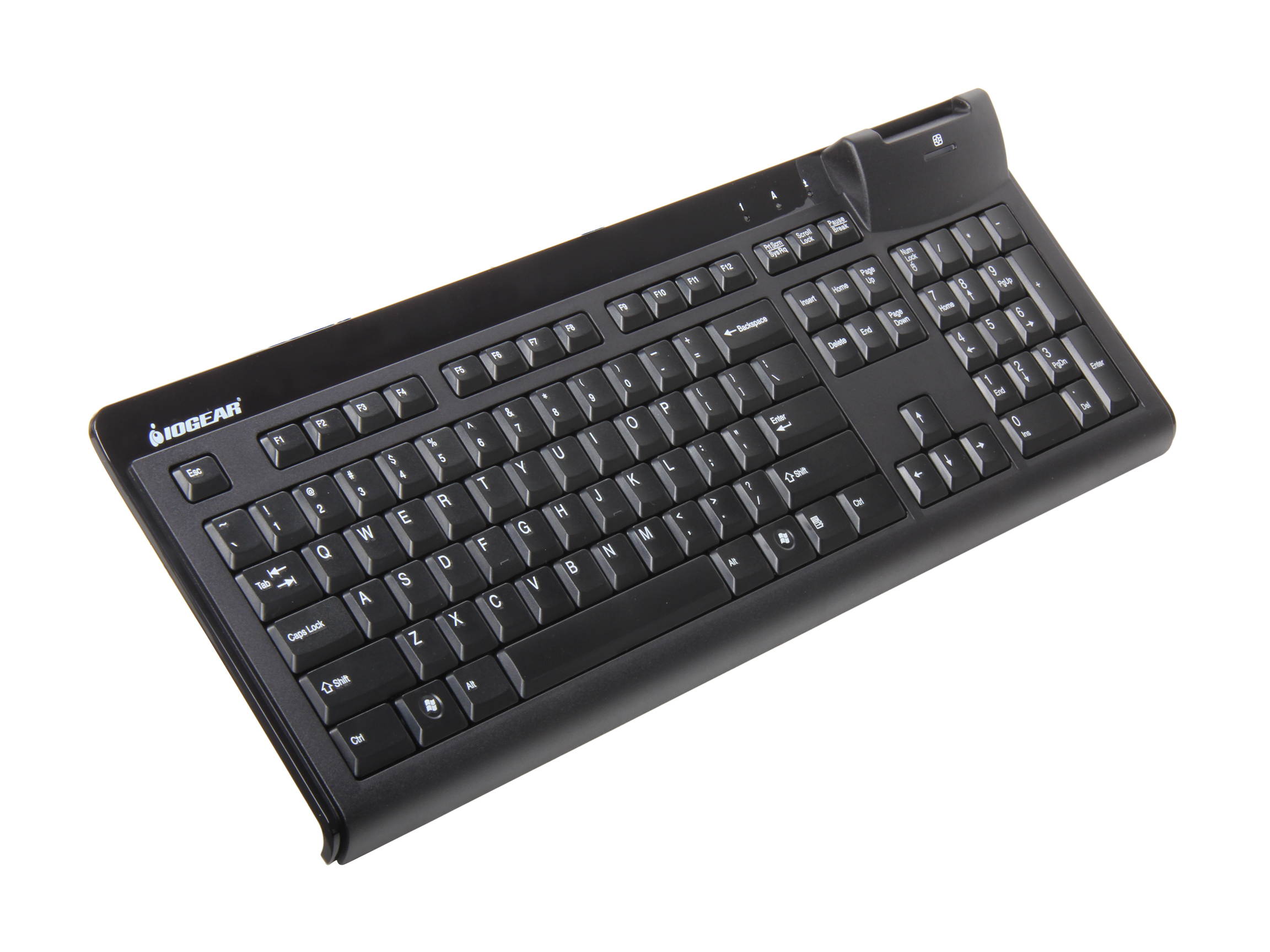 IOGEAR GKBSR201 Black Wired Keyboard With Integrated Smart Card Reader