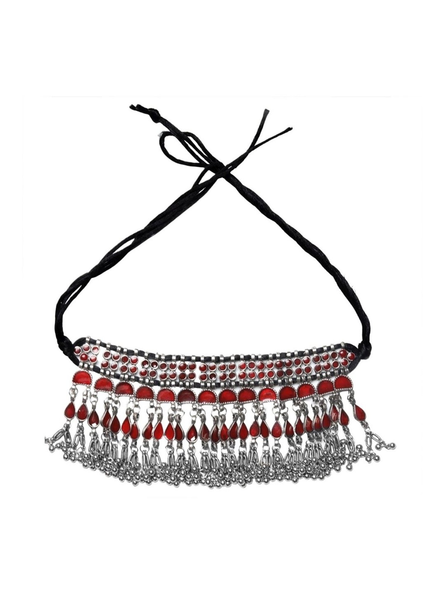 Teejh Ethnic Zaira Red Choker Necklaces for Women
