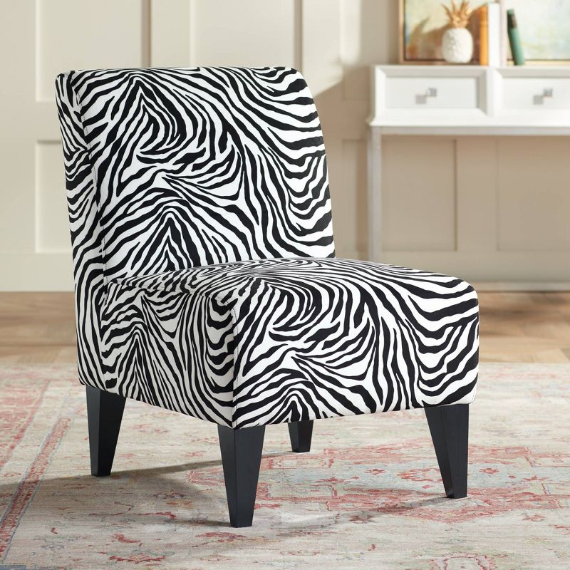Studio 55D Zebra Print Slipper Accent Chair