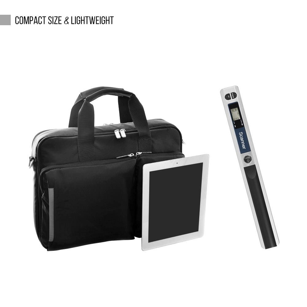 Portable Handheld Wand Wireless Scanner A4 Size 900DPI JPG/PDF Formate LCD Display with Protecting Bag and 8GB TF Card  for Business Document Reciepts Books Images