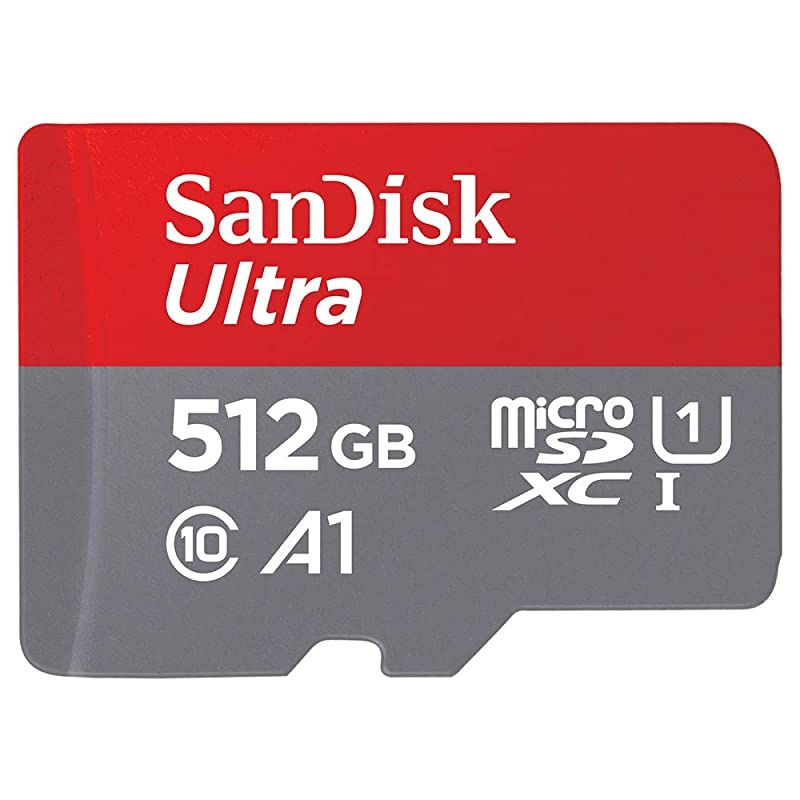 512GB Ultra MicroSDXC UHS-I Memory Card with Adapter - 100MB/s, C10, U1, Full HD, A1, Micro SD Card - SDSQUAR-512G-GN6MA