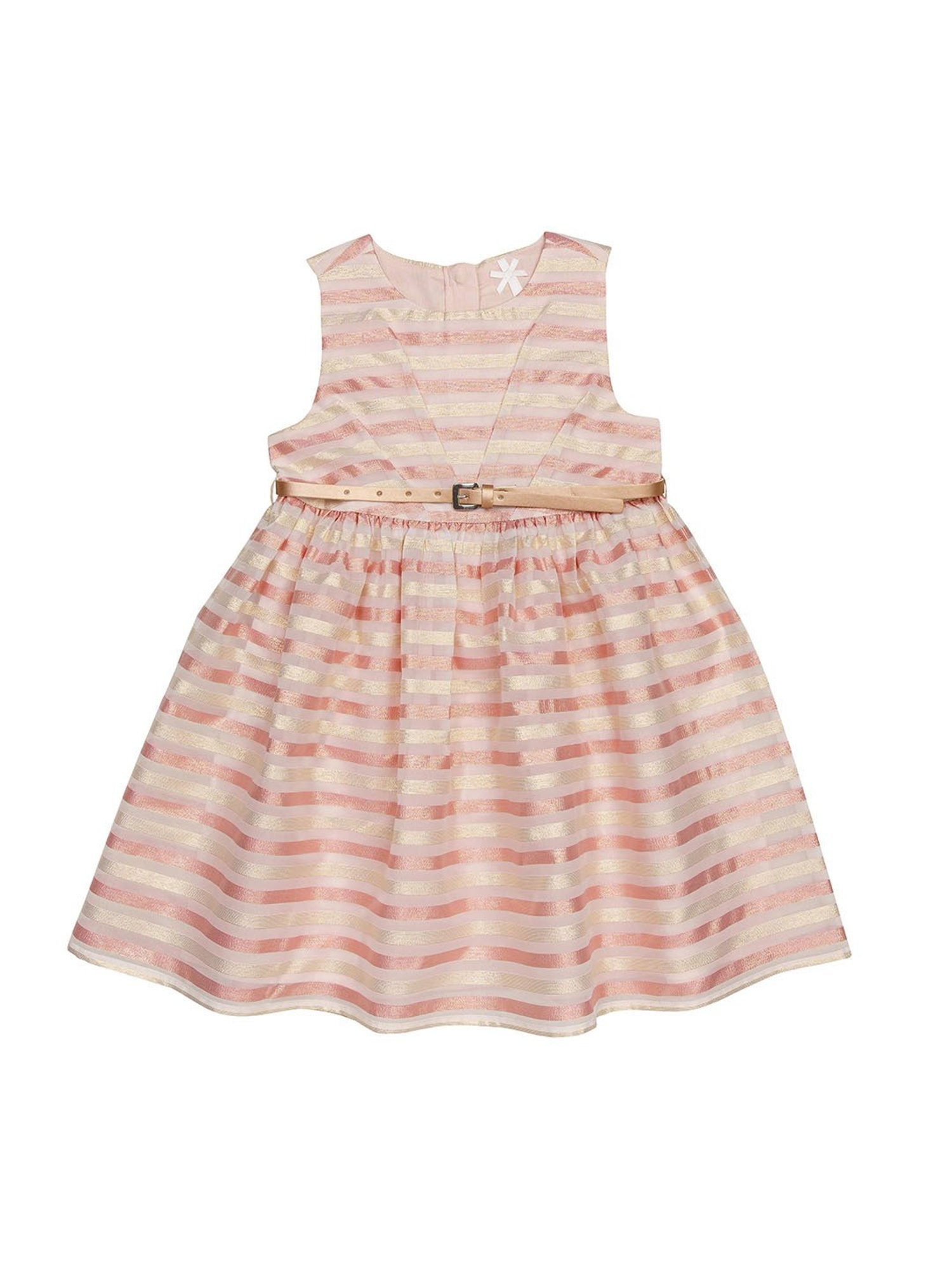 H by Hamleys Girls Multicolor Striped Dress with Belt