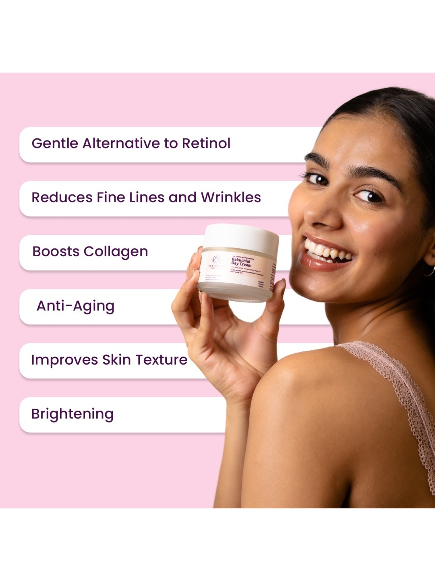 Earthraga Age Defying and Rejuvenating Bakuchiol Day Cream - 100 gm