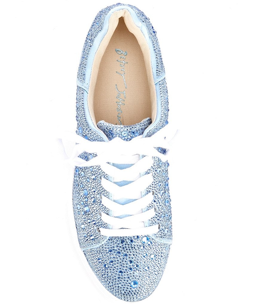 Blue by Betsey Johnson Sidny Rhinestone Embellished Platform Lace-Up Sneakers