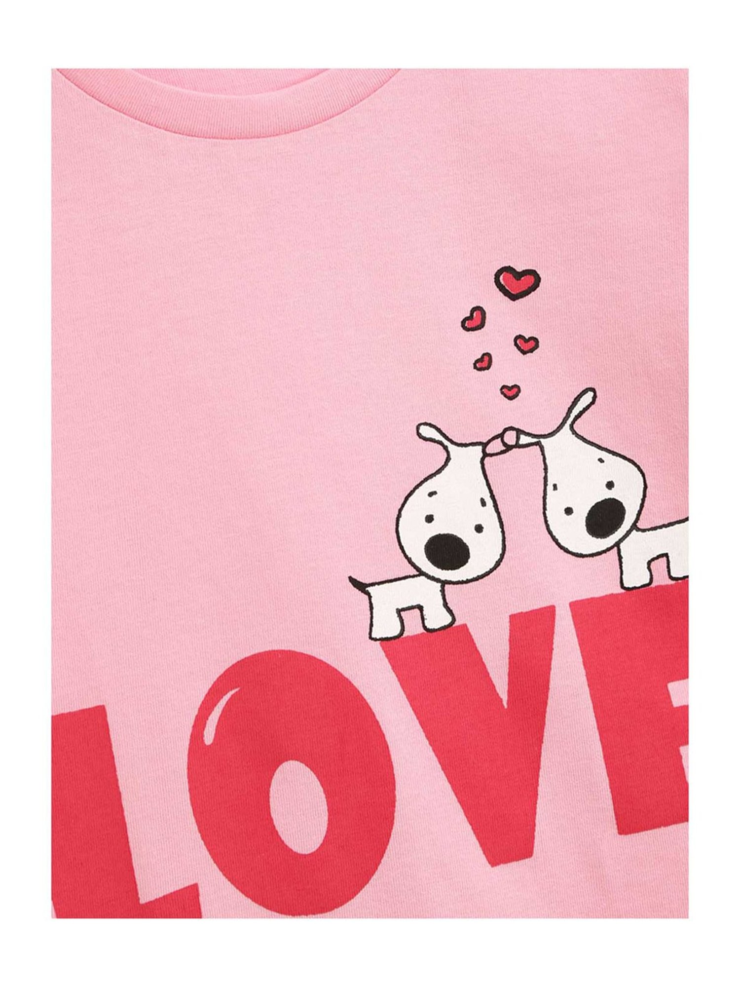 Kids Craft Pink Printed T-Shirt with Pyjamas