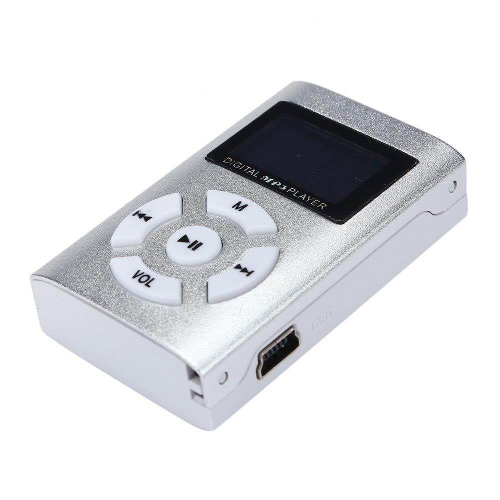 2018 3.5mm Stereo Jack USB Mini Clip MP3 Player LCD Screen Support 32GB Micro SD TF Card MP3 Music Player Silver