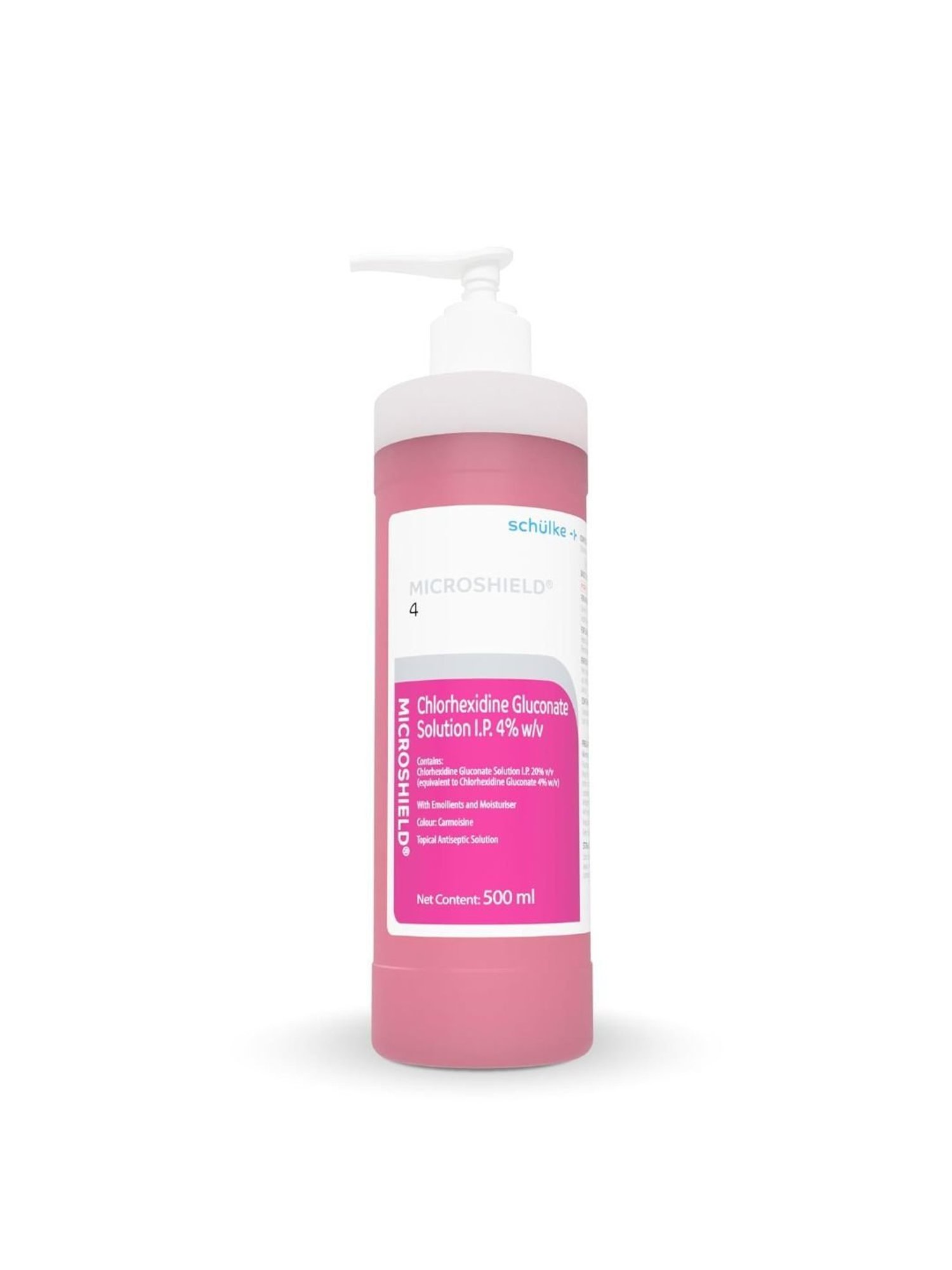 Microshield 4 Surgical Hand Wash Enriched with Emollients & Moisturisers 500 ml (Pink)