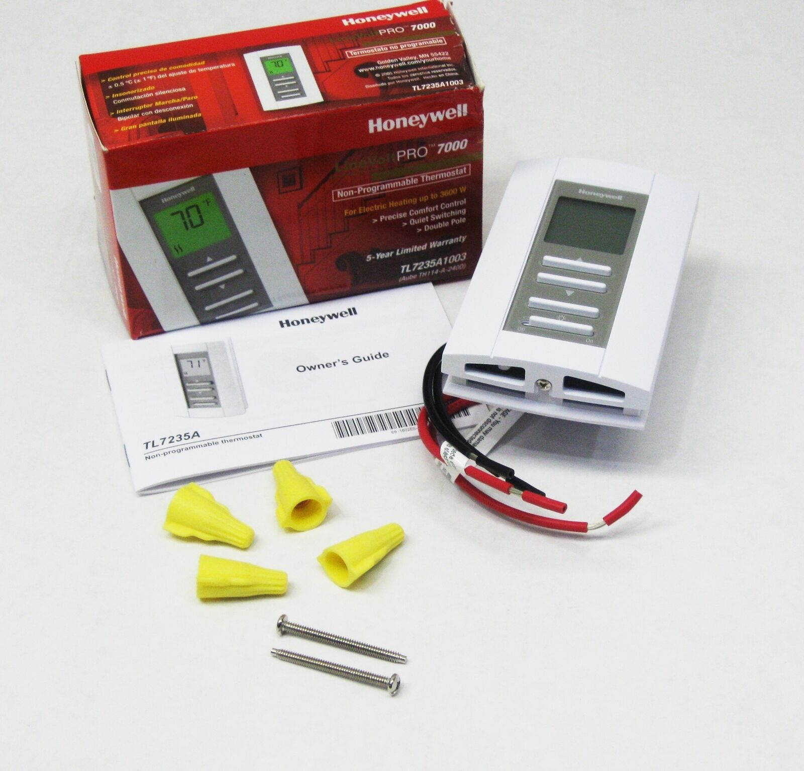 TL7235A1003 Line Voltage Non-Programmable Digital Thermostat Two Pole