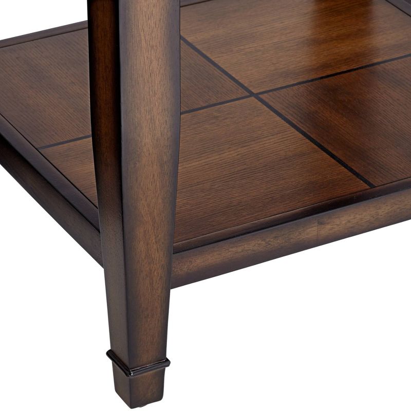 Elm Lane Barrett 24" Wide Brown Oak and Clear Glass End Table