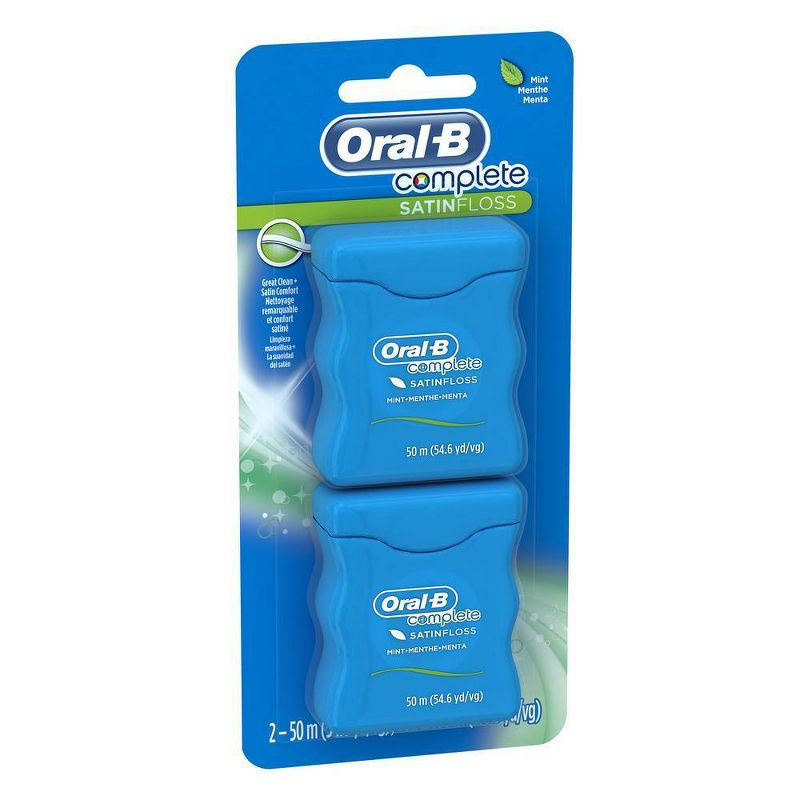 Oral-B Complete SatinFloss Dental Floss Mint - 50m/2pk