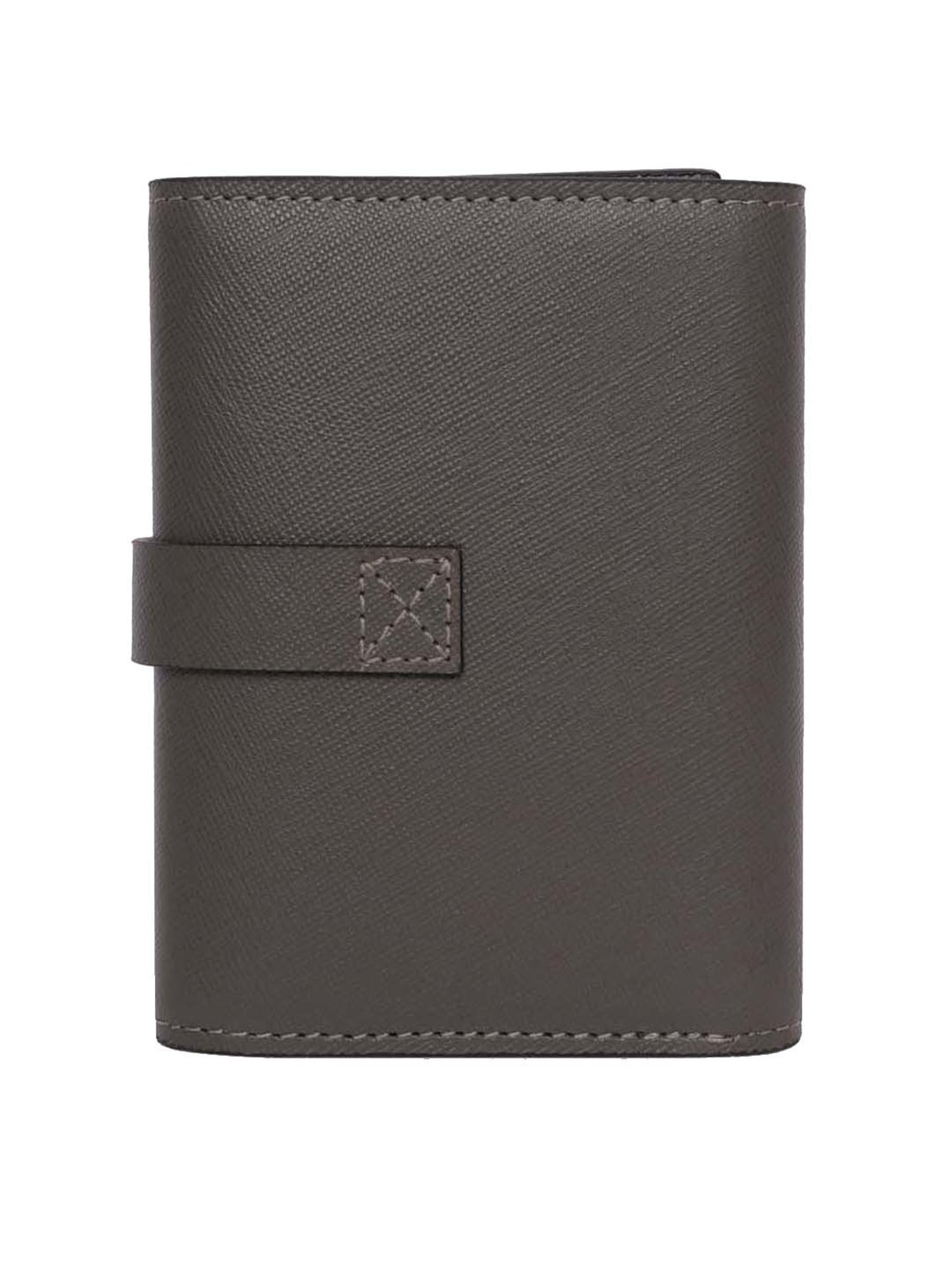 BELWABA Grey Casual Leather Tri-Fold Wallet for Men