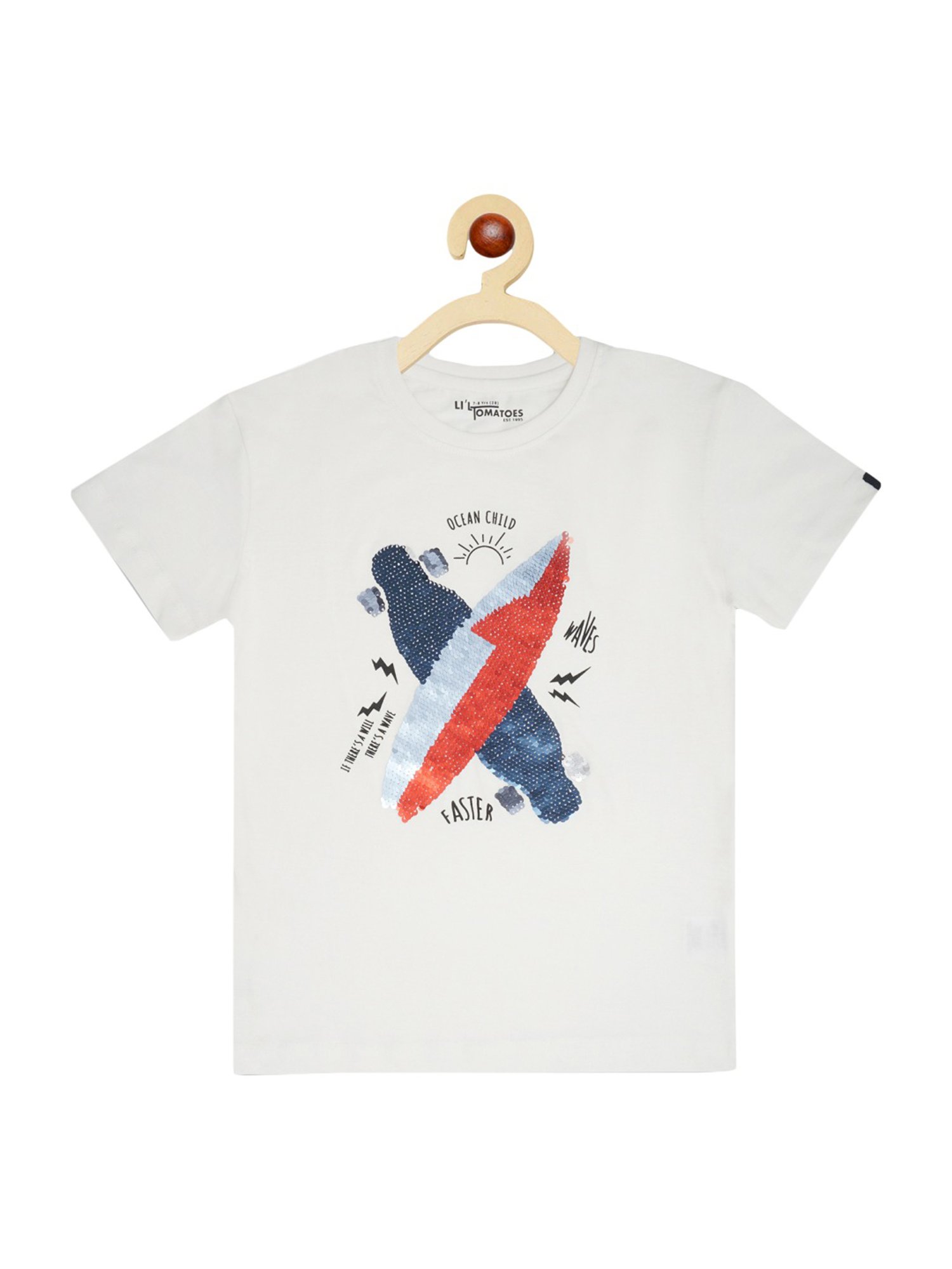 Li'l Tomatoes Kids White Cotton Printed T-Shirt