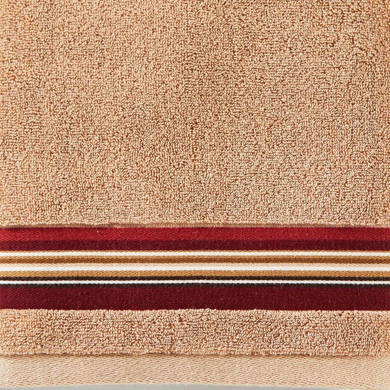 Saturday Knight Ltd Madison Stripe High Quality & Ultra-Durable Woven Bath Towel For Everyday Use 25x50-in, Red