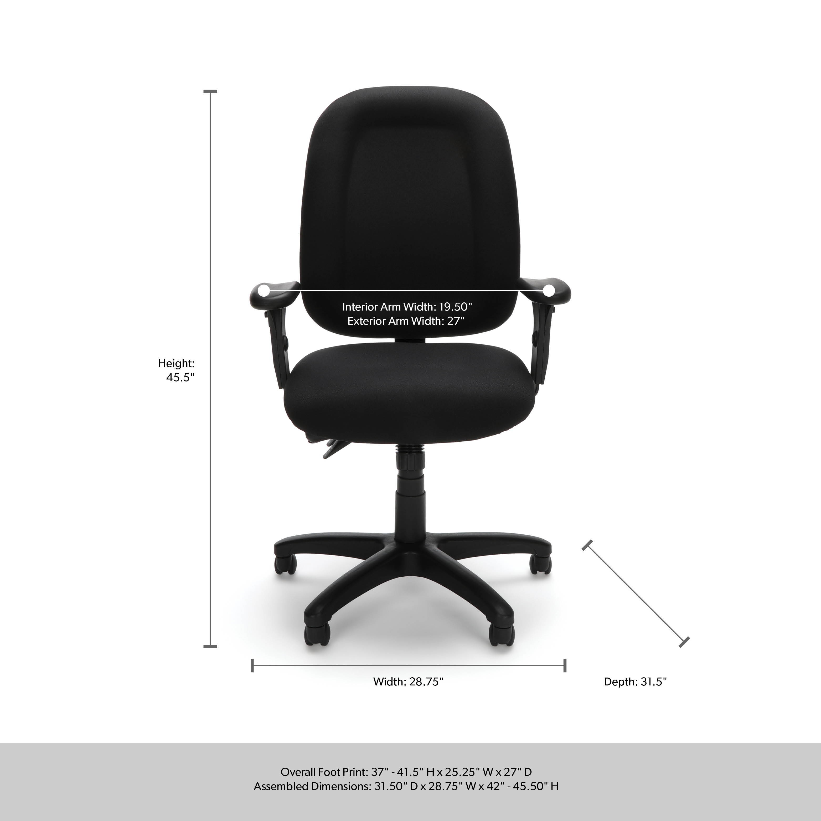 Ergonomic Executive Task Chair w Seat & Back Tilt Feature (Black)