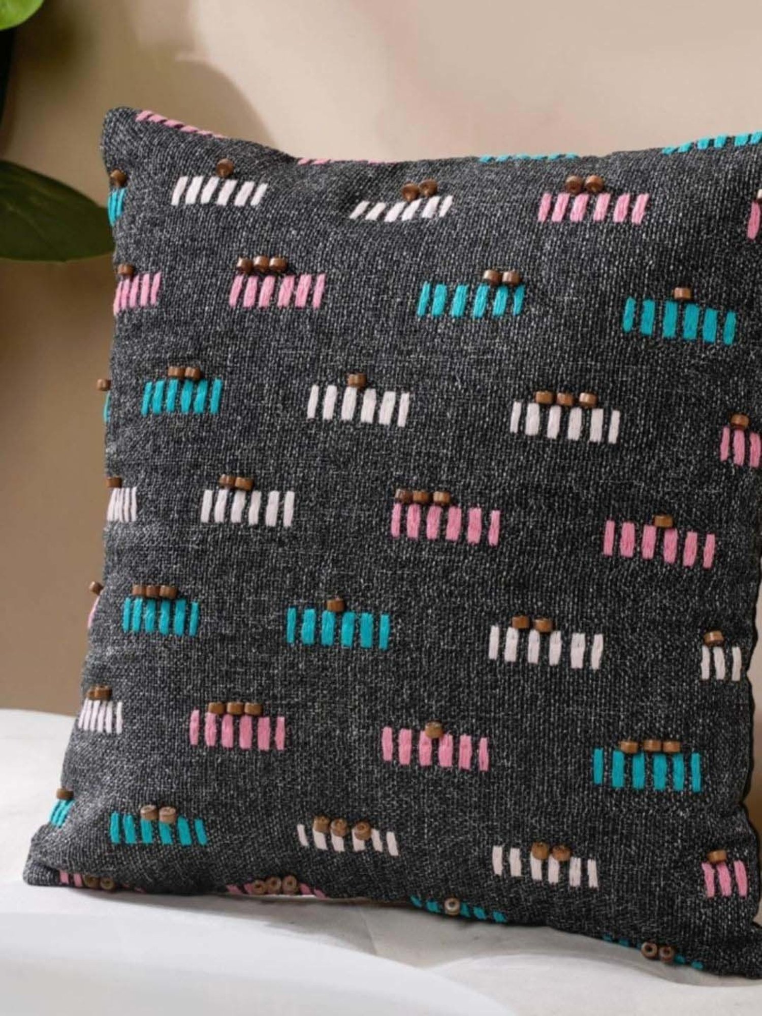 Swayam Multicolor Cotton 40 cm x 40 cm Cushion Covers - Set of 2