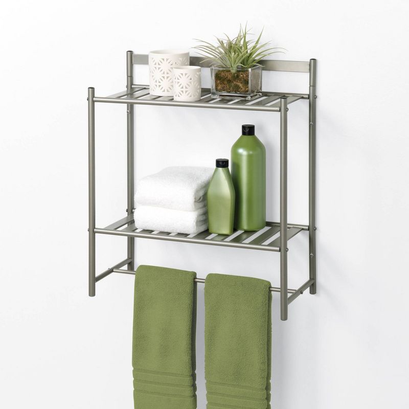 Slat Style Decorative Shelf Nickel - Zenna Home