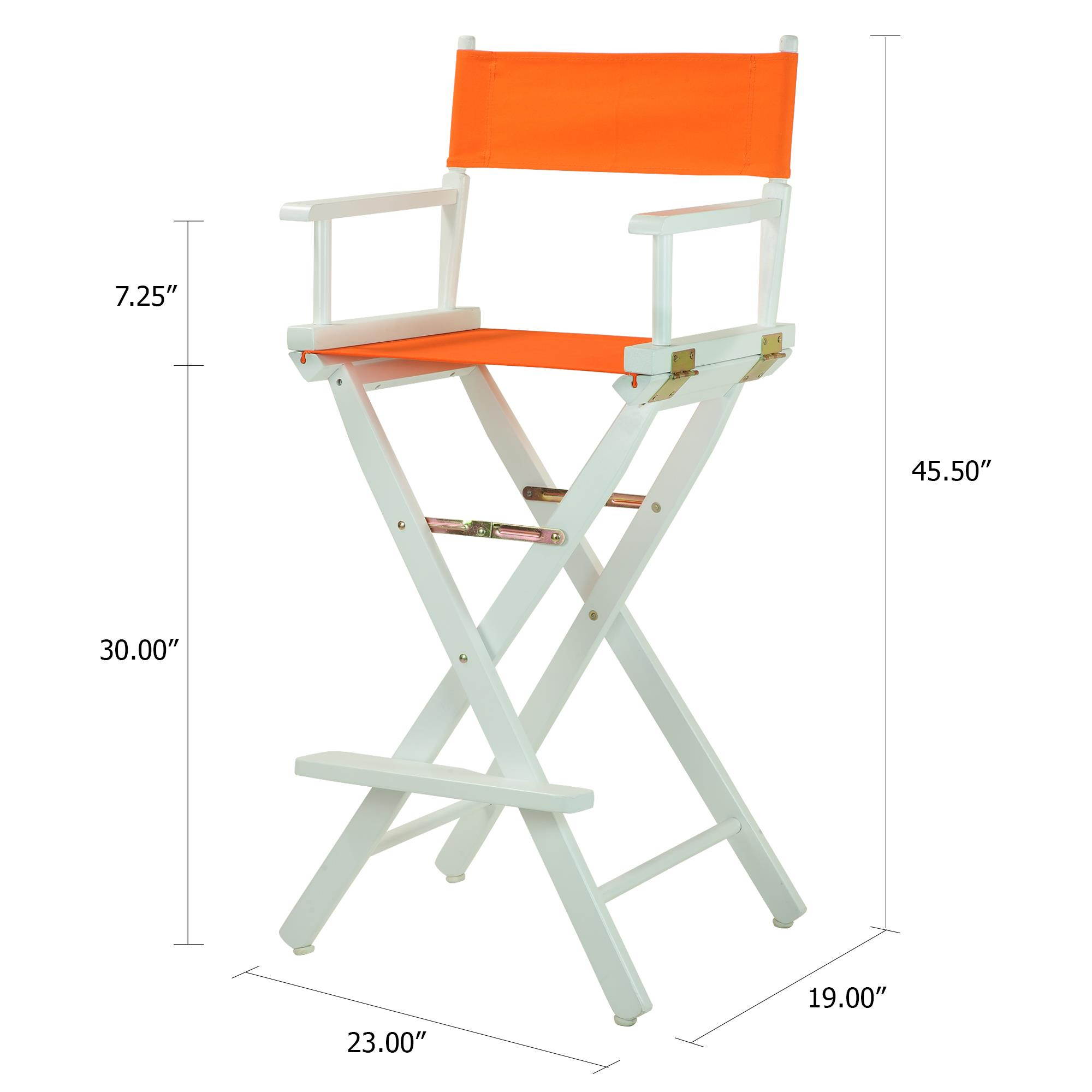 Casual Home 230-01-021-59 30 in. Directors Chair White Frame with Tangerine Canvas