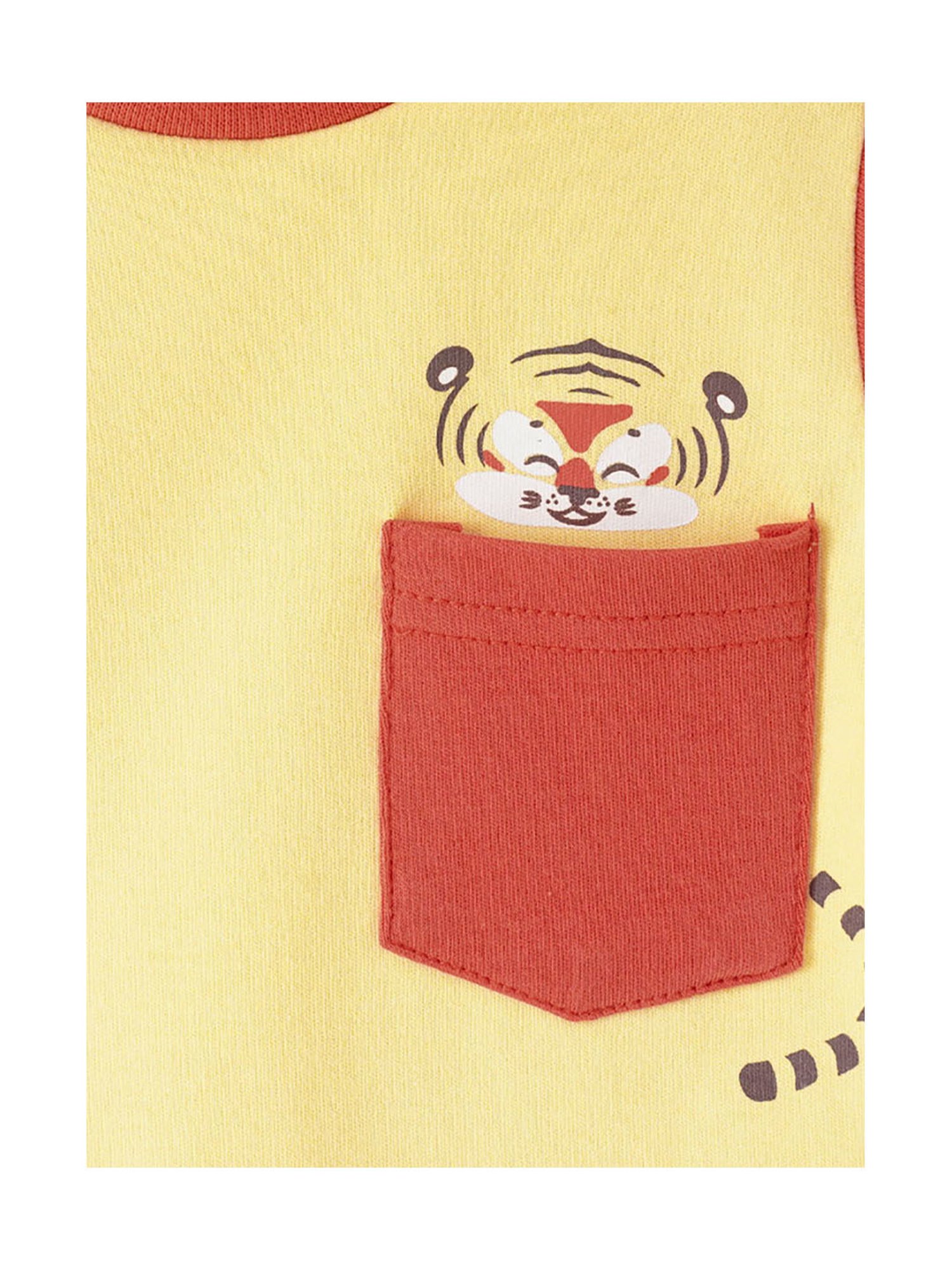 Ed-a-Mamma Baby Yellow Printed T-Shirt