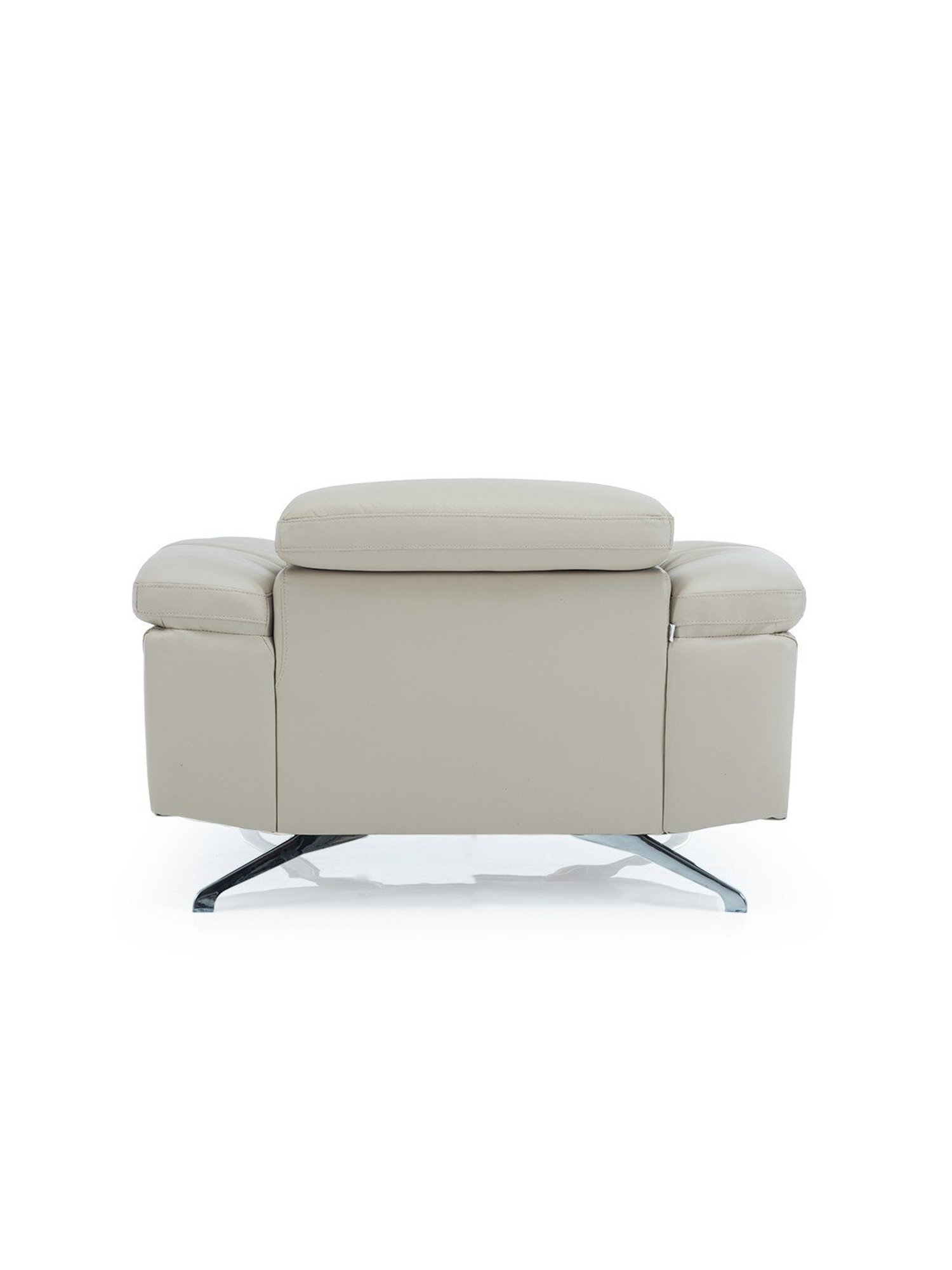 Durian Philly Mushroom Beige Leather 1 Seater Sofa
