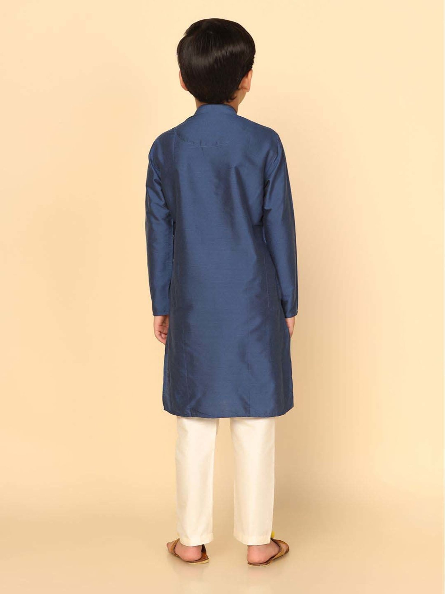 KISAH Kids Blue Regular Fit Full Sleeves Kurta Set