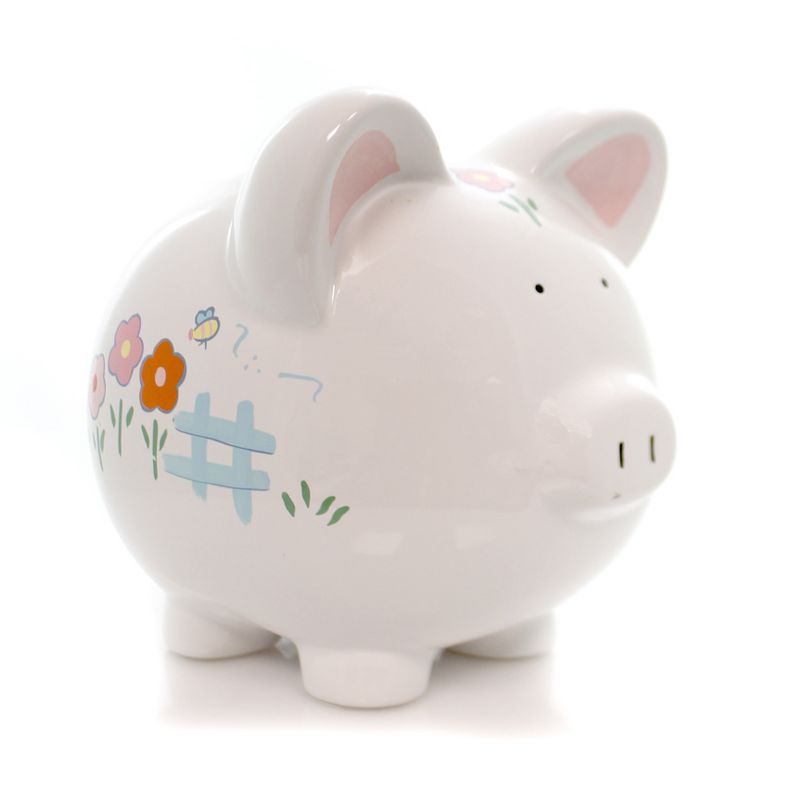 Bank 7.5" Bank Country Garden Piggy Coins  -  Decorative Banks