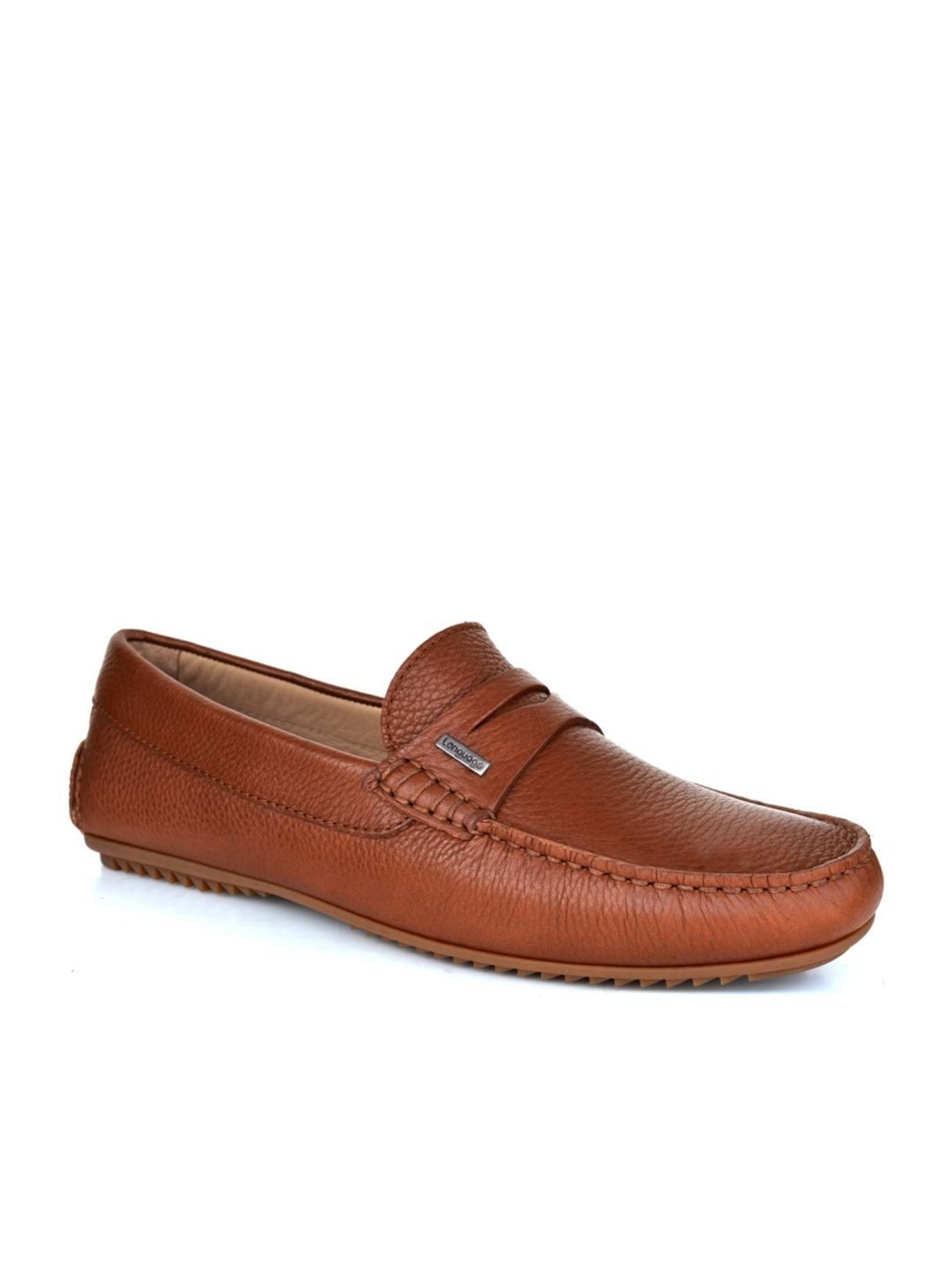 Language Shoes Men's Moscio Driver Tan Loafers