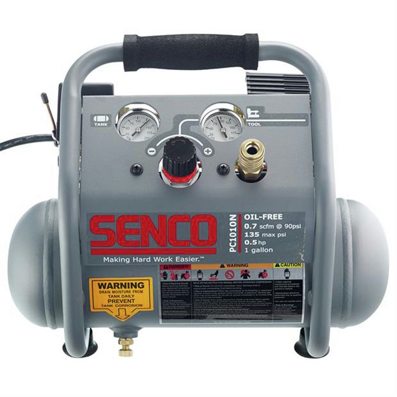 SENCO PC1010NR 0.5 HP 1 Gallon Finish and Trim Oil-Free Hand-Carry Air Compressor
