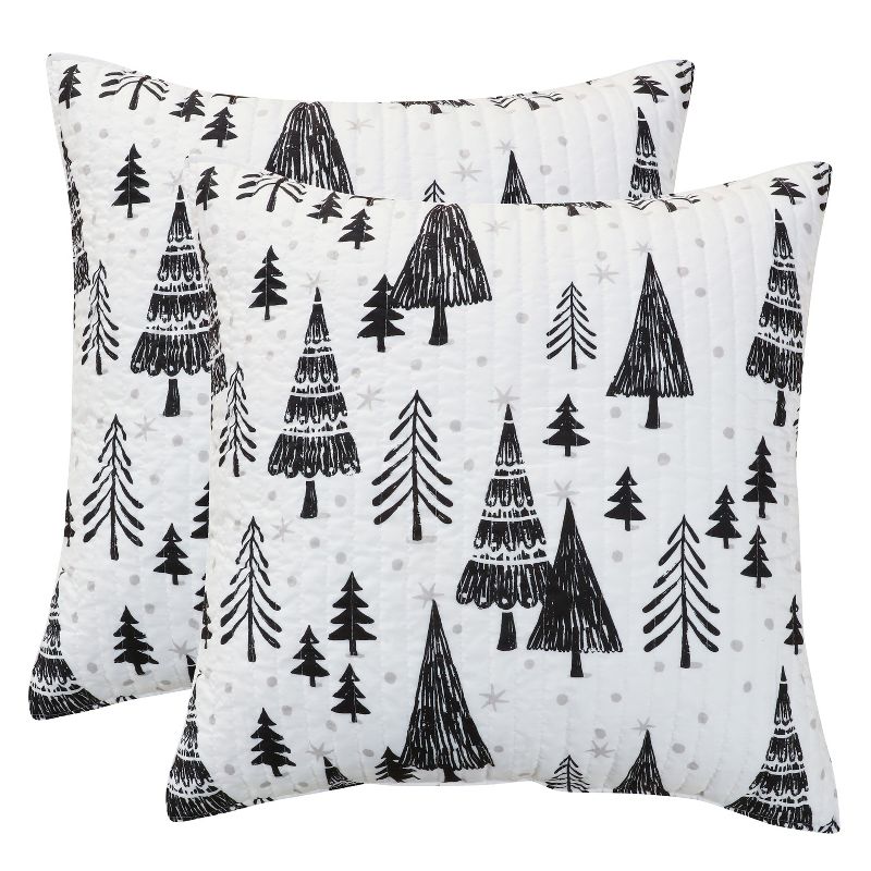 Northern Star Holiday Euro Sham Set of 2 Black - Levtex Home