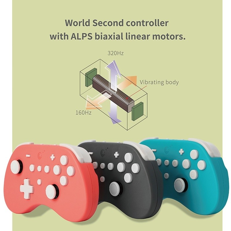 Gulikit NS19 Dual Vibration Motor Automatic Burst Function Wireless Bluetooth Gamepad For Switch / Android Phone / iOS / PC