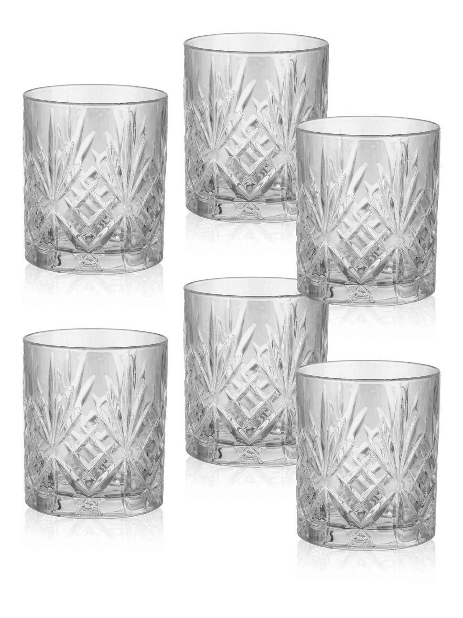 Trovea's Crystal Swords Italian Crystal Transparent Glass Whiskey Glass - Set of 6