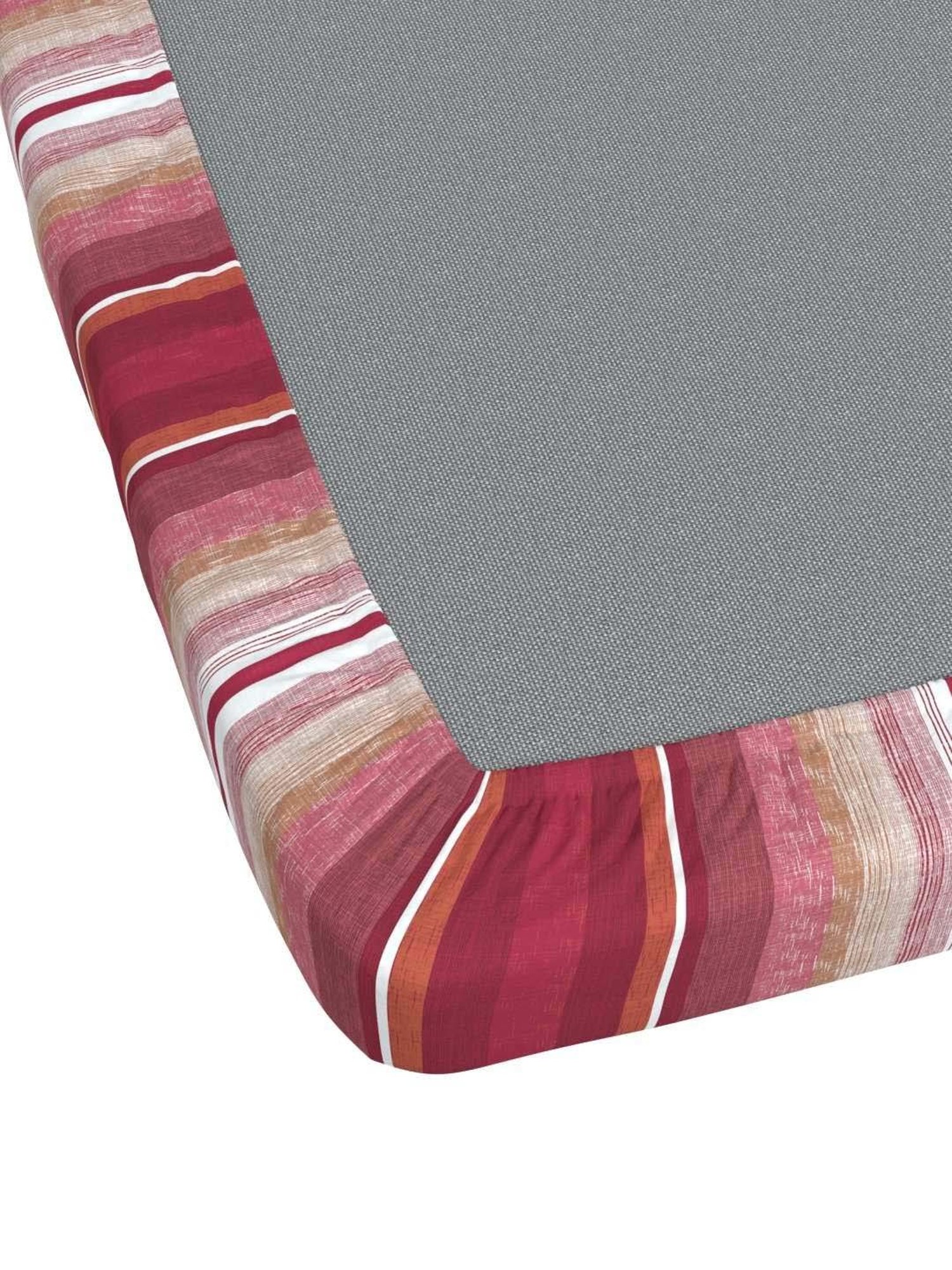 NAUTICA Ocean View Orange & Pink Cotton 160 TC King Fitted Bedsheet with 2 Pillow Cover