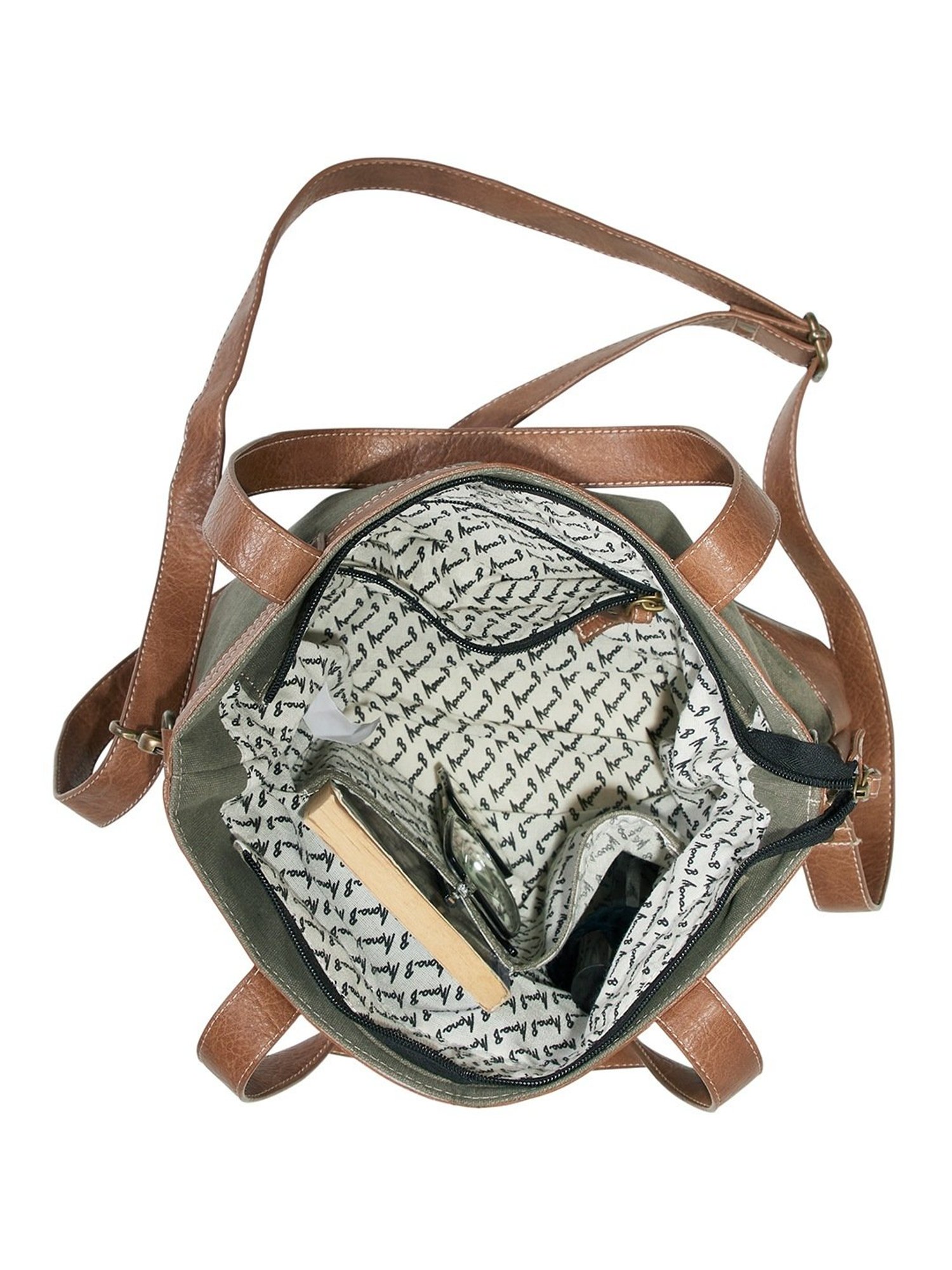 Mona B Grey Medium Tote Bag