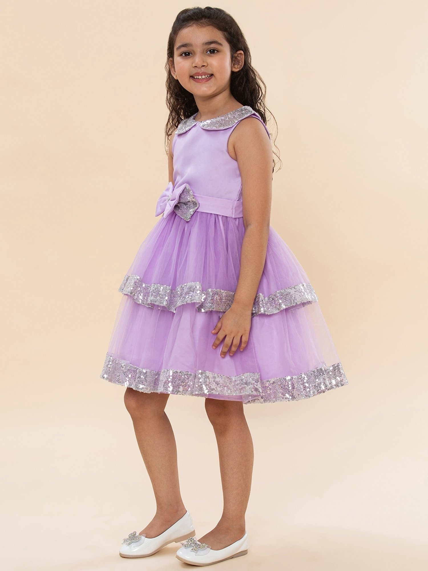 A.T.U.N. Kids Mauve Sequence Avery Dress