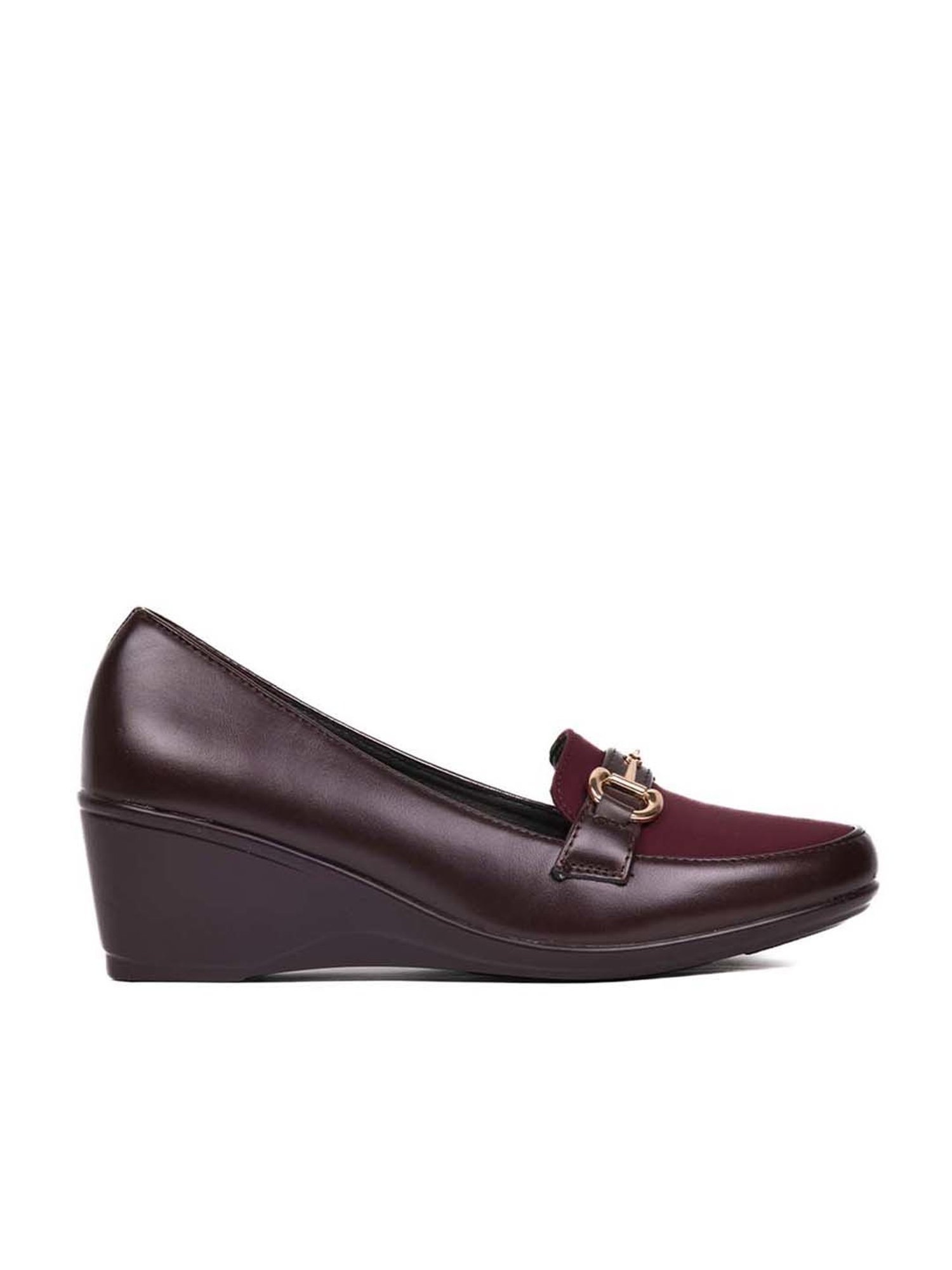 Jove Women's Wine Wedge Loafers