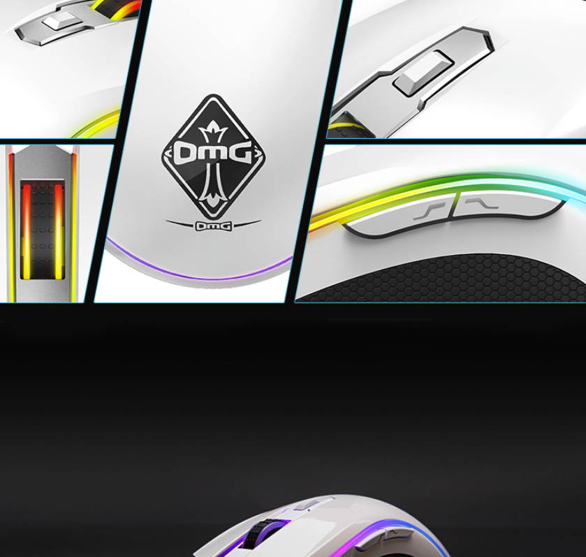 Rapoo V25S   Ergonomic Design, Cool Exterior 7000DPI 6-button 16.8 Million RGB Backlit 6Modes Adjustable Light Effect Wired Gaming Mouse-Black