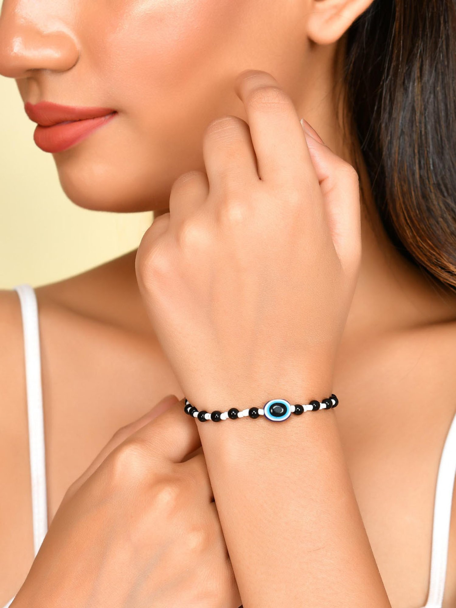 VOJ Stainless Steel Beads Brass Bracelet for Women