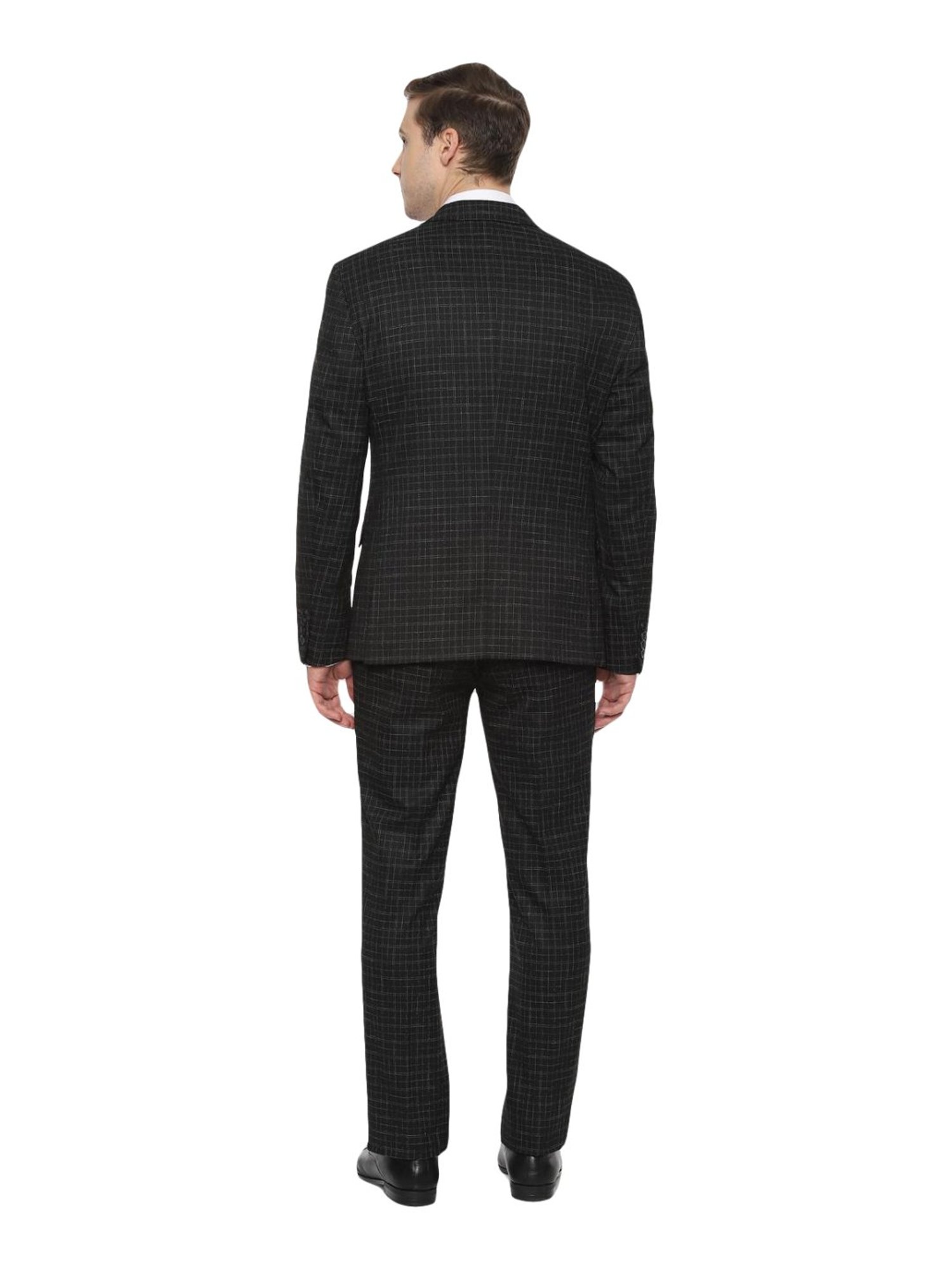 Raymond Brown  Slim Fit Printed Three Piece Suit