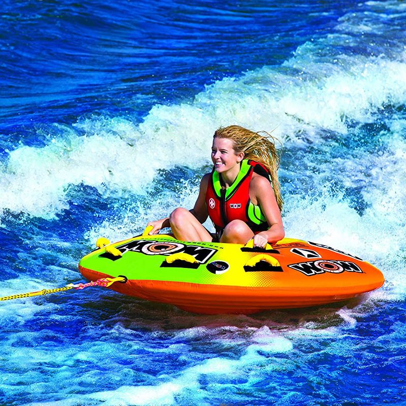 WOW Watersports 1-2 Rider UTO Galaxy Towable with Secure Cockpit Seating and Hover Bottom Design