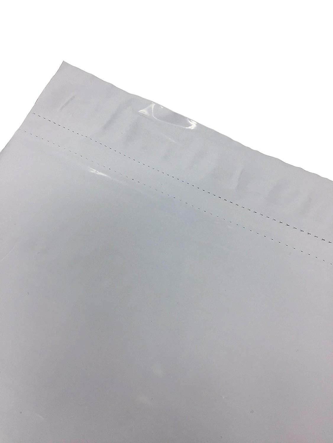Shop4Mailers 12 x 15.5 Perforated White Glossy Plastic Self Seal Envelopes Poly Bags 2 Mil (500 Pack)