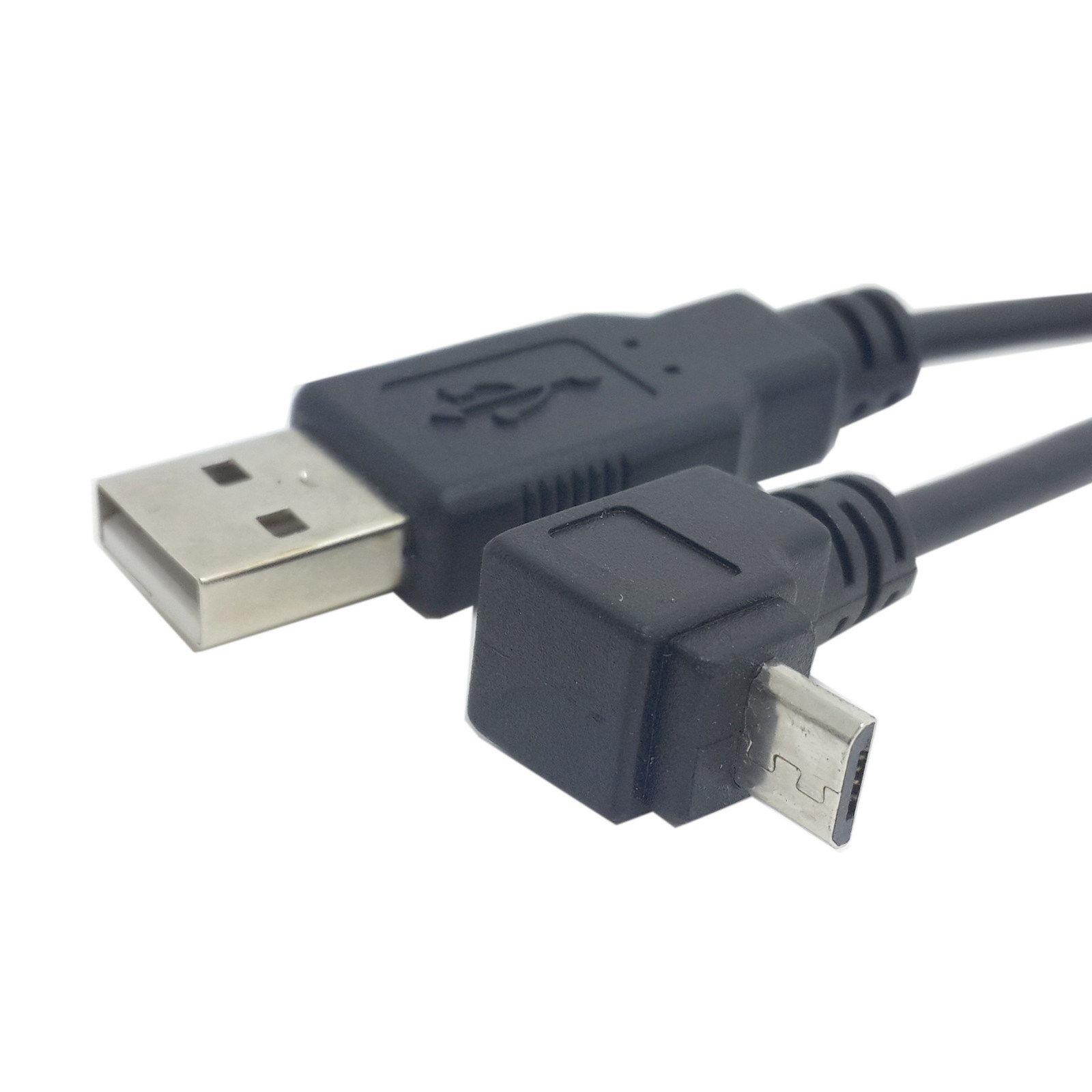 Up Angled 90 Degree Micro USB Male to USB 2.0 Male Data Charge Cable 25cm