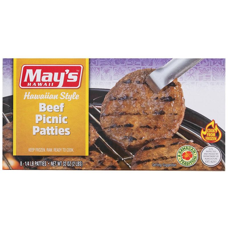 May's Hawaii Beef Picnic Patties - Frozen - 2lbs