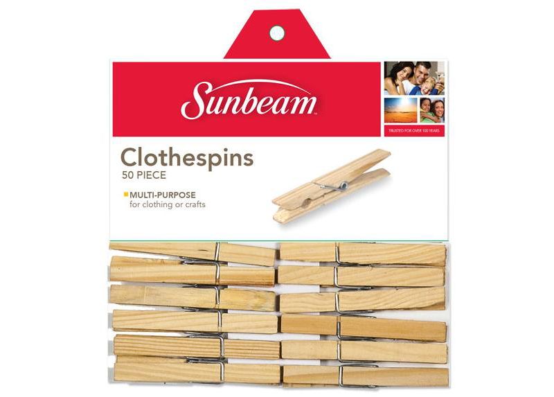 Home Basics  50 Piece Wooden Clothespin