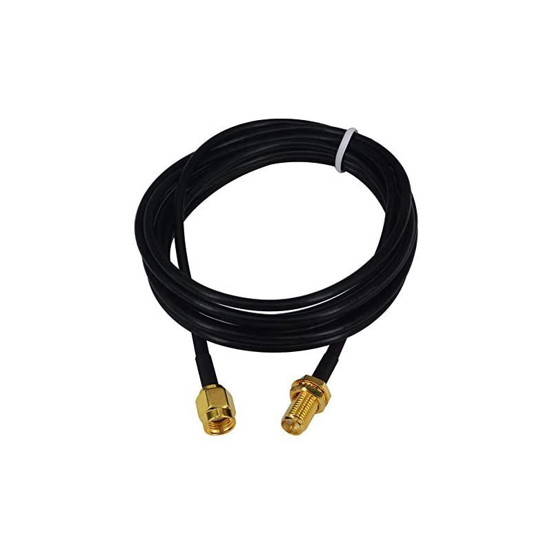 WiFi Antenna Extension Cable 6ft RG174 RP-SMA Male to RP-SMA Female RF Coaxial Cable Low Loss Gold Plated Pigtail for Wireless LAN Router Bridge External Antenna Equipment